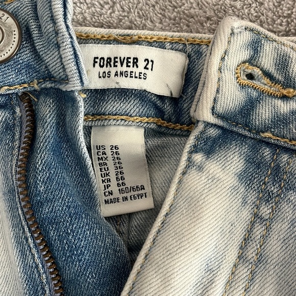 Forever 21 Light Blue Distressed Jean Shorts - Picture 2 of 3